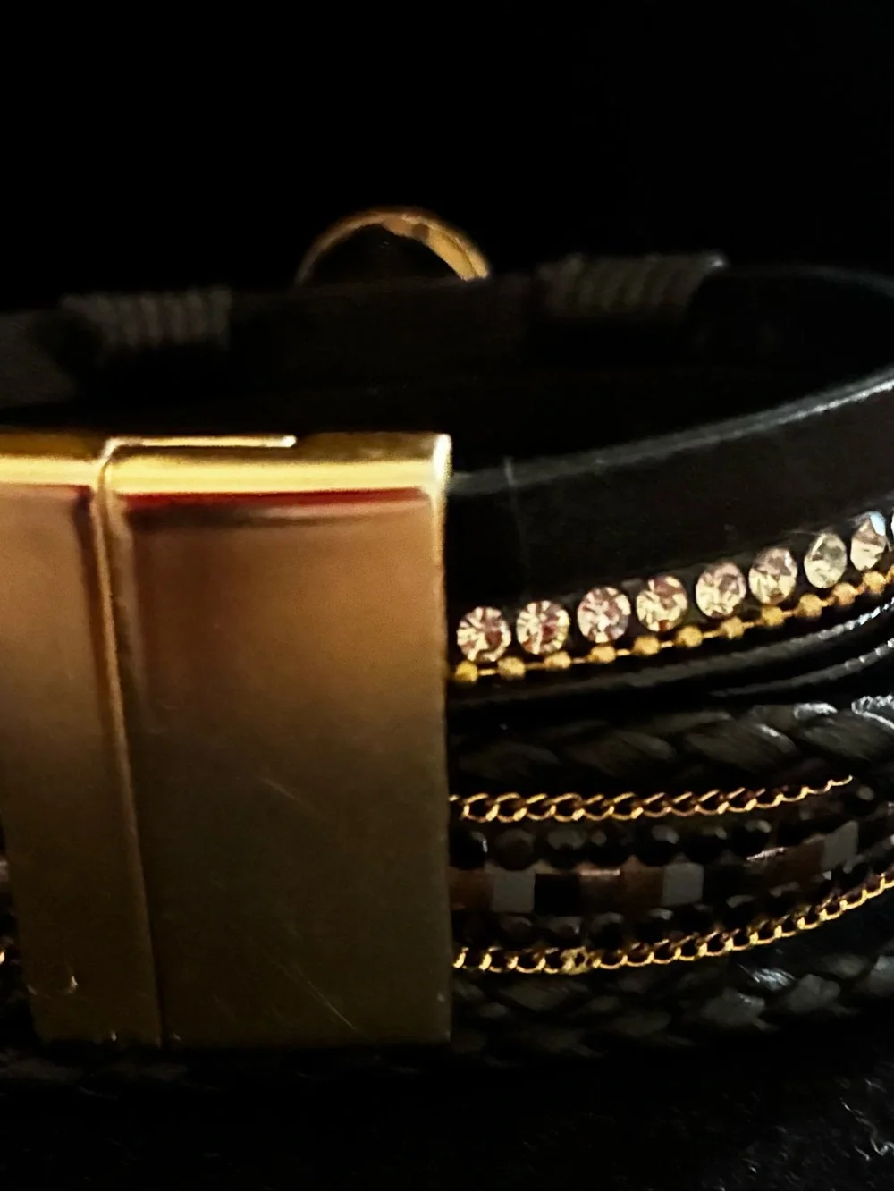 Bracelet EUC bohemian-style multilayer black pu leather wrap Love